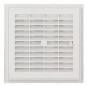 Square PVC ventilation grille, sealable, removable, with closure 176x176 mm, white