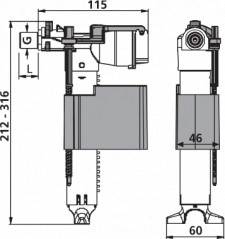 Robinet flotteur de WC suspendu, pour Bati-support Villeroy & Bock Viconnect