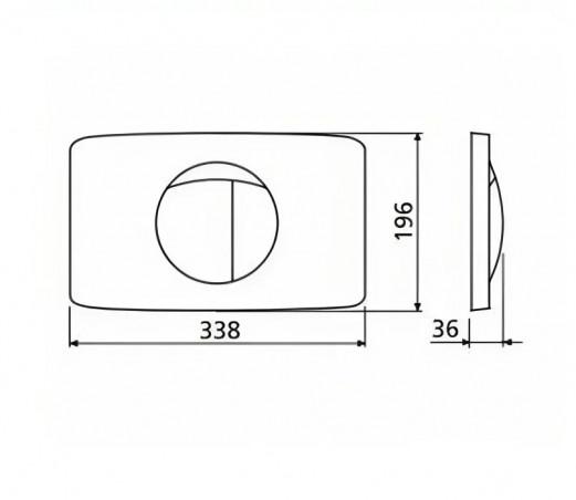 Plaque de commande double touche, pour réservoir encastré, blanche