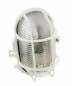 Luminaria exterior oval IP44 de superficie con lamas, blanca