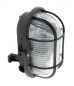 Luminaria exterior oval IP44 de superficie con lamas, negra