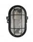 Surface-mounted oval IP44 outdoor light with louvre, black