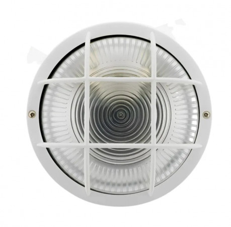 IP44 luz exterior redonda de superficie con lamas, blanco