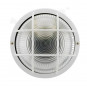 IP44 surface-mounted round porthole for outdoor lighting with louvre, white