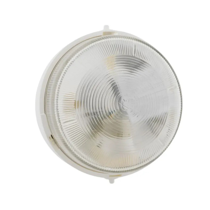 IP44 round porthole for outdoor lighting, 1/4-turn opening, white