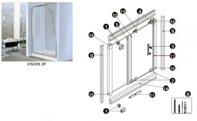 Couple de joints aimants pour paroi de douche VISION 2P et R SLI