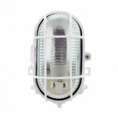 Luce esterna ovale 470 Lumen, IP44, montaggio a superficie con ottica, bianco 