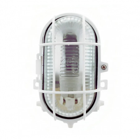 470 Lumen oval outdoor light, IP44 surface-mounted with louvre, white 