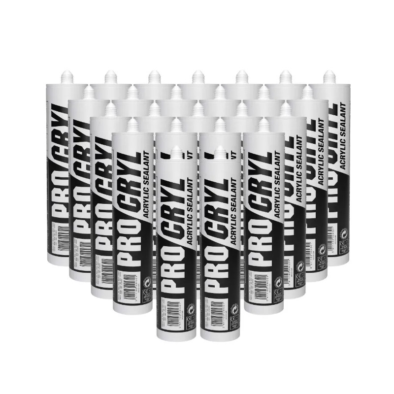 Box of 24 white PRO CRYL acrylic sealants, 280 ml