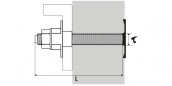 Waschbeckenbefestigung zum Einbetonieren mit Gegenplatte 8x140 mm, 2 Stück  