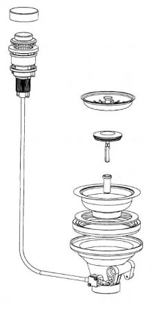 Sink drain without automatic overflow, diameter 90mm, with handle ROTOLOGIC 1