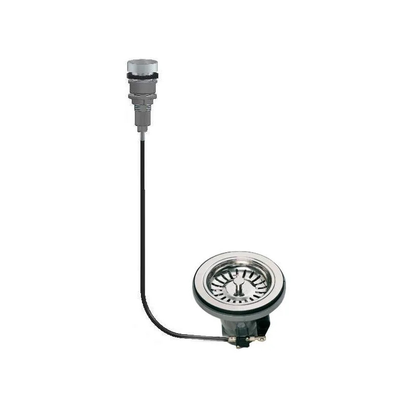 Sink drain without automatic overflow, diameter 90mm, with handle ROTOLOGIC 1