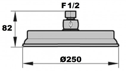 Soffione doccia LADYS AUBRUN con snodo sferico, diametro 225 mm