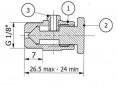 Kühlerentlüftung mit Handrad 5x10 (1/8") aus brüniertem Messing