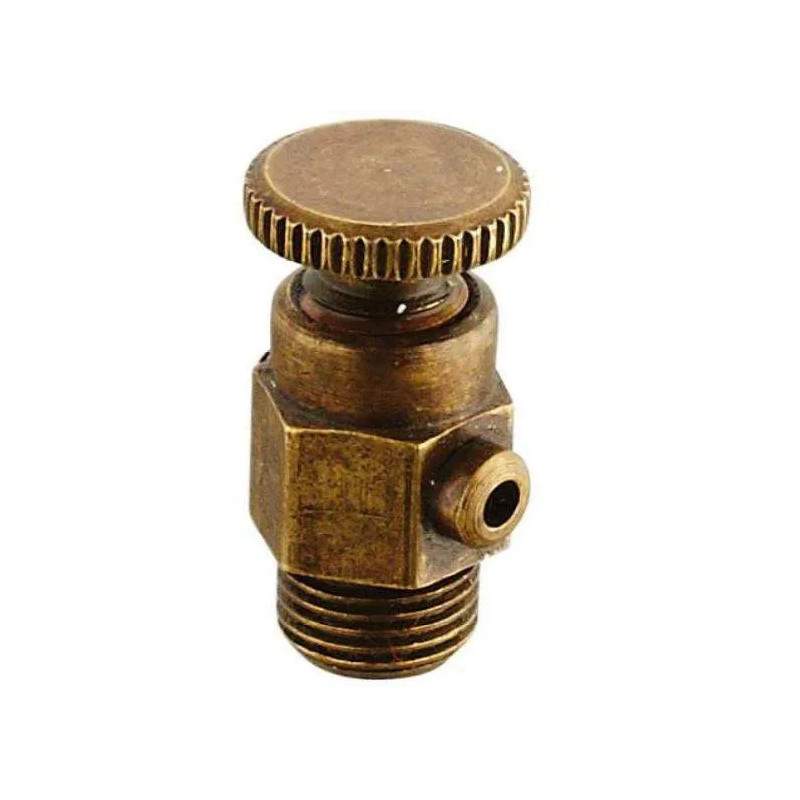 Burnished brass 5x10 (1/8") handwheel radiator drain valve