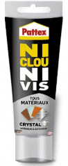 Colle tous matériaux crystal \"ni clou, ni vis\", tube de 90g.