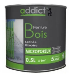 Peinture spéciale bois glycéro, Gris minéral satin, 0,5 litre.