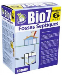 Bio7, entretien de fosses septiques 6 mois, 480g.