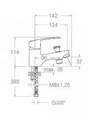 New fly" single-hole bath/shower mixer.