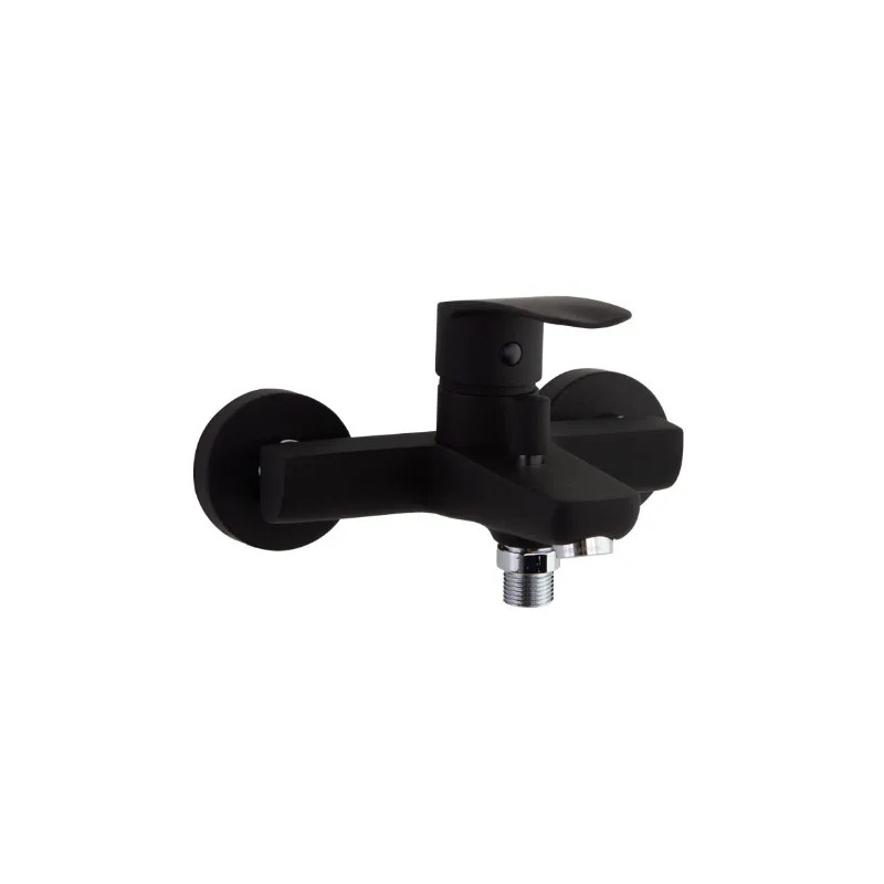 New fly" black wall-mounted bath/shower mixer.