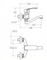 New fly" wall-mounted sink mixer 140mm projection.