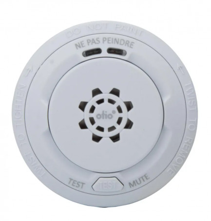 Compact smoke detector 10-year CE warranty, with batteries