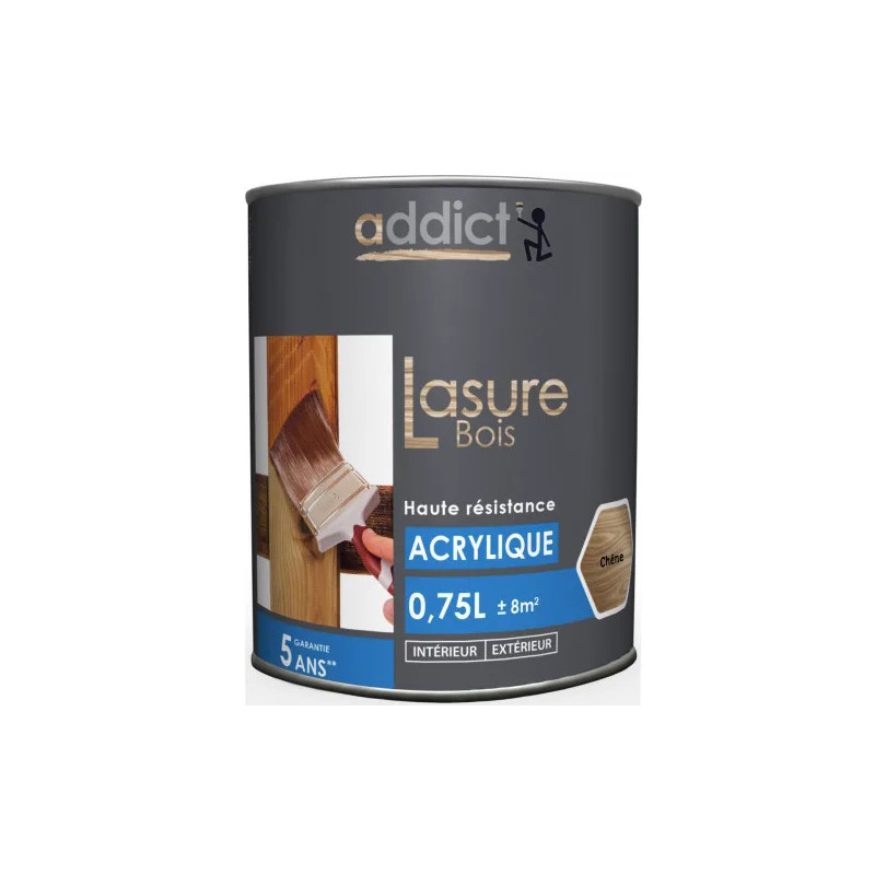 Tinta acrilica per legno 0,75L, rovere.