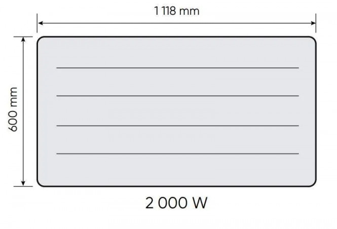 RADIATEUR \"NIRVANA NEO\" 2000W H600XL1118 HORIZONTAL