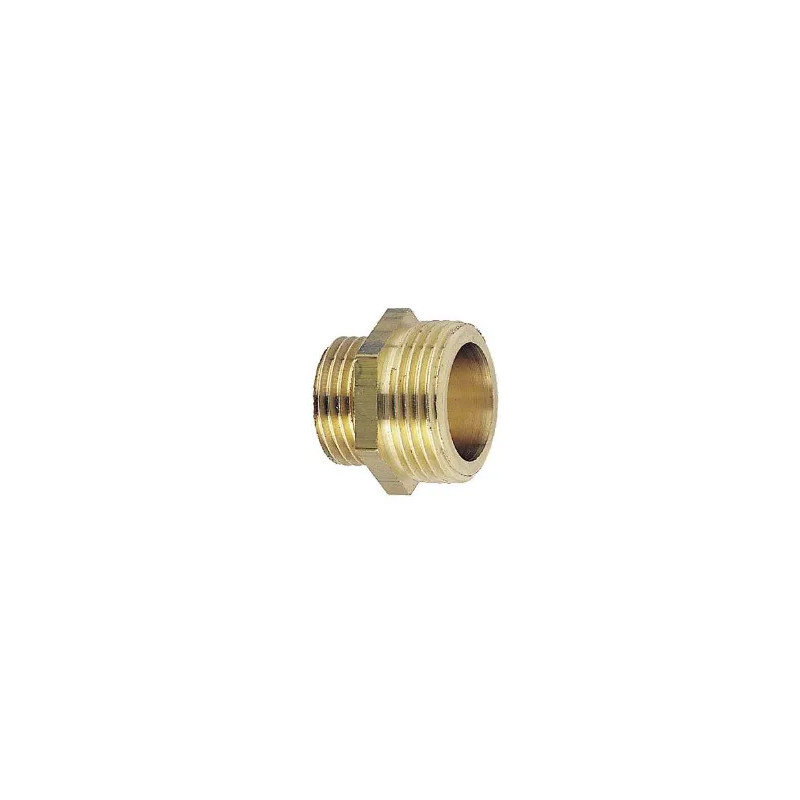 Reduced double male threaded brass nipple 20x27/08x13.