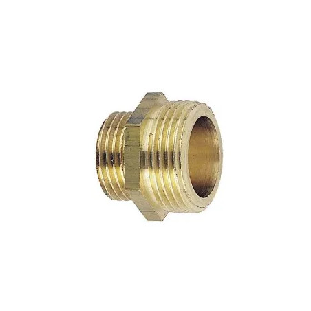 Reduced double male threaded brass nipple 20x27/08x13.