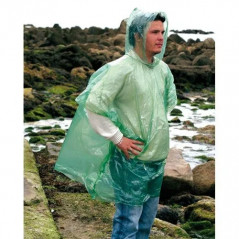 Blue plastic rescue poncho, standard adult size