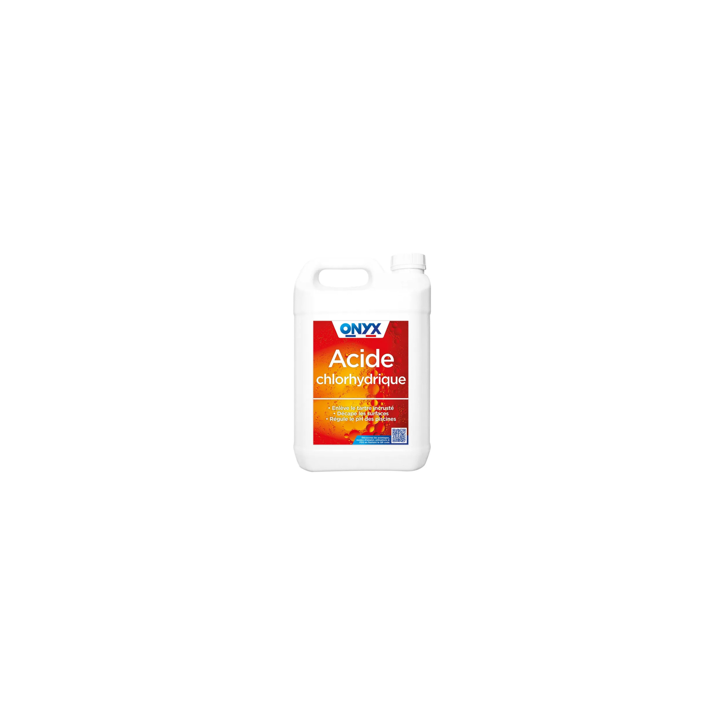 Acide chlorhydrique ONYX 23%, pour métal, carrelage et canalisations, 5 litres