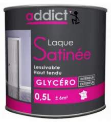 Laque glycéro satinée 0.5L blanche.