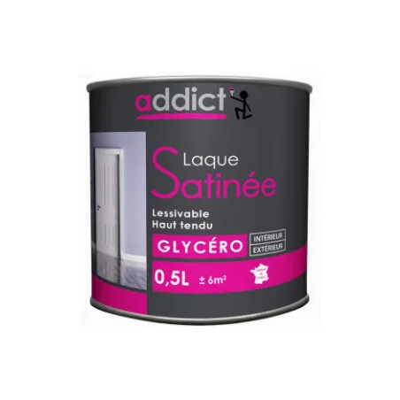 Laque glycéro satinée 0.5L blanche.