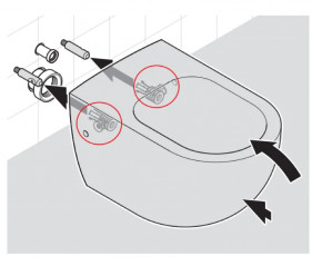 Cheville de fixation pour cuvette WC murale suspendu Empora et Subway 1.0