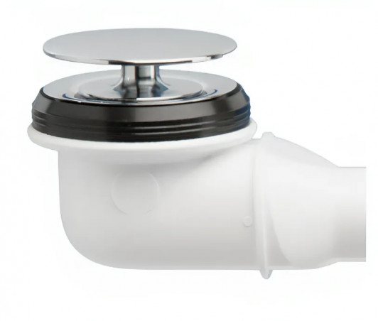 Space-saving clic clac basin strainer without overflow