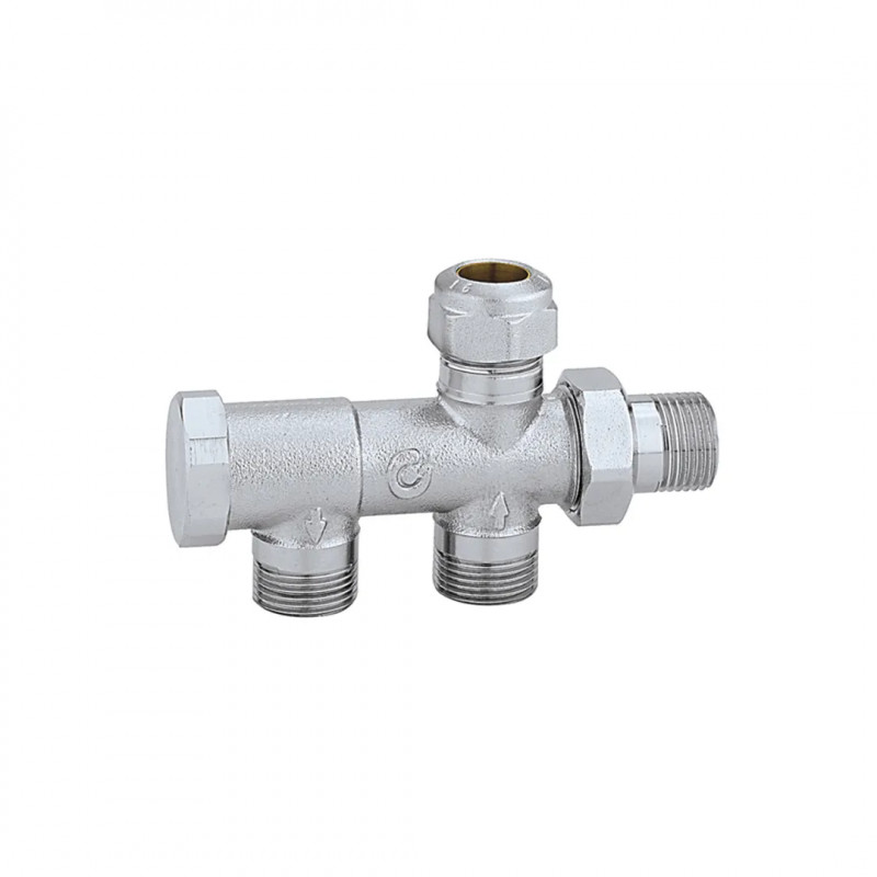 Einrohrventil einzeln, Achsabstand 40 mm, mit Anschluss für Rohr Ø 15 mm Caleffi 328400