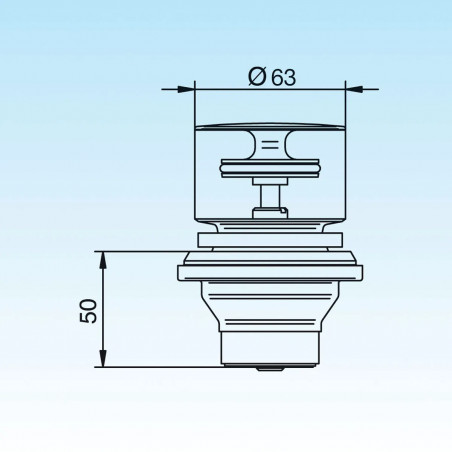 Bonde de lavabo avec bouchon fermeture à pression \"No problem\", 1\"1/2 (40 x49)