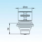 Basin drain with "No problem" pressure-tight plug, 1"1/2 (40 x 49)