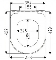 Distancia entre ejes del asiento del inodoro 15,5 cm con freno de caída Villeroy & Boch para taza de inodoro O.Novo