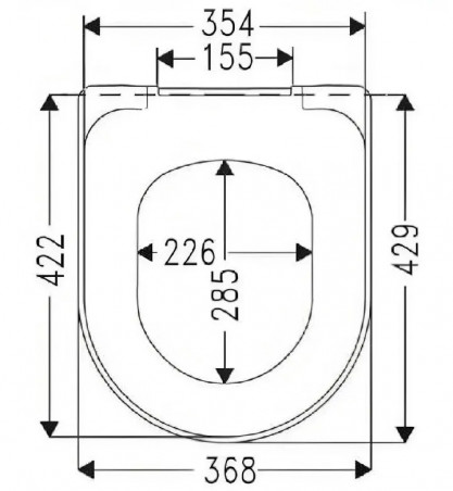 Interasse sedile WC 15,5 cm con freno di caduta Villeroy & Boch per vaso O.Novo