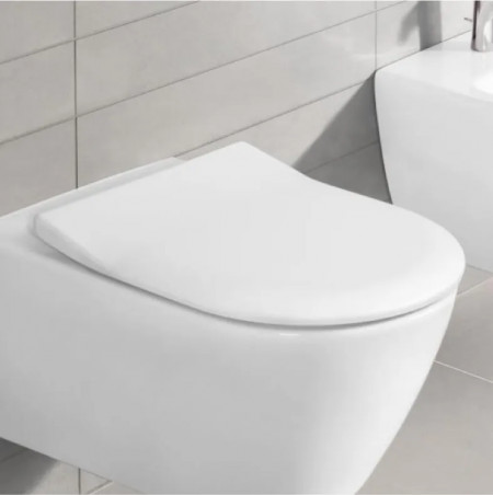 Abattant WC amovible entraxe 15,5 cm avec frein de chute Villeroy & Boch pour cuvette Subway 2.0