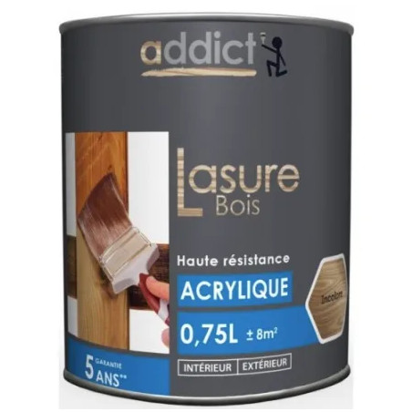 Lasure bois acrylique 0.75L, incolore.