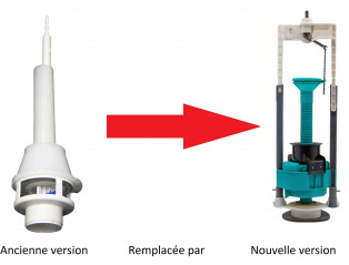 Mécanisme de chasse pour réservoir WC apparent WISA 800 et ancien Selles