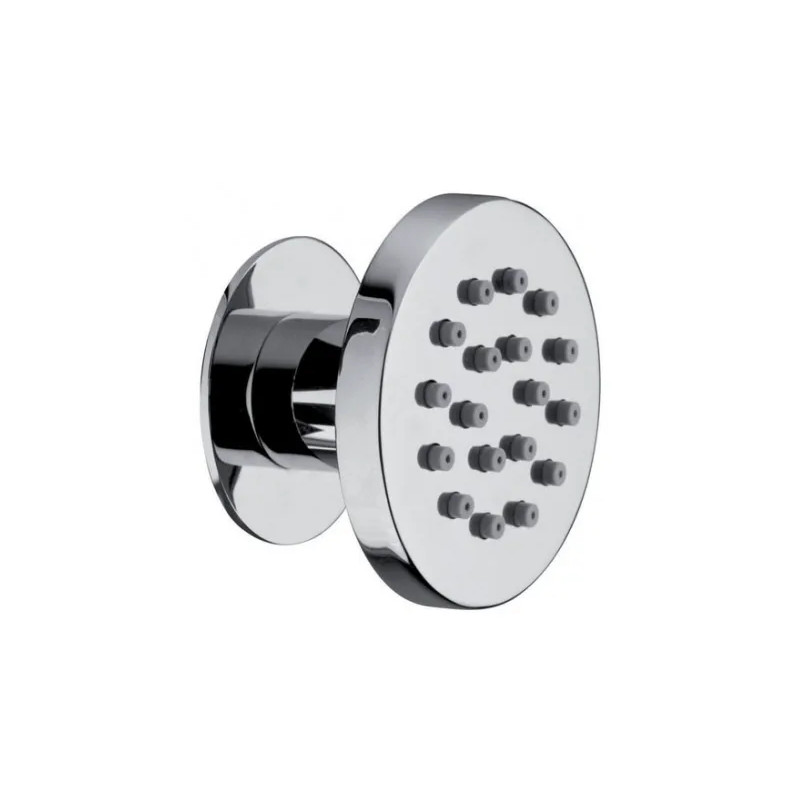 High-flow hydromassage swivel side shower, round.