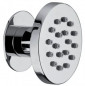 High-flow hydromassage swivel side shower, round.