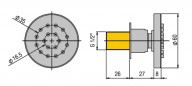 High-flow hydromassage swivel side shower, round.