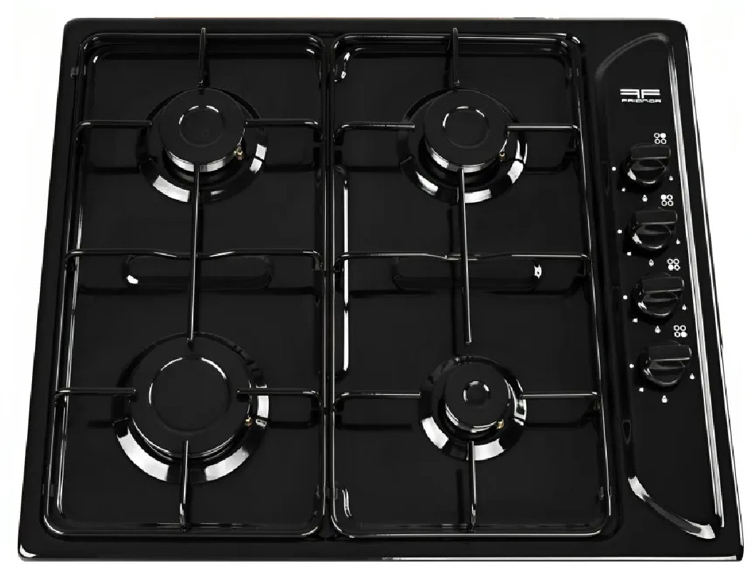 Built-in gas hob, 4 burners, black