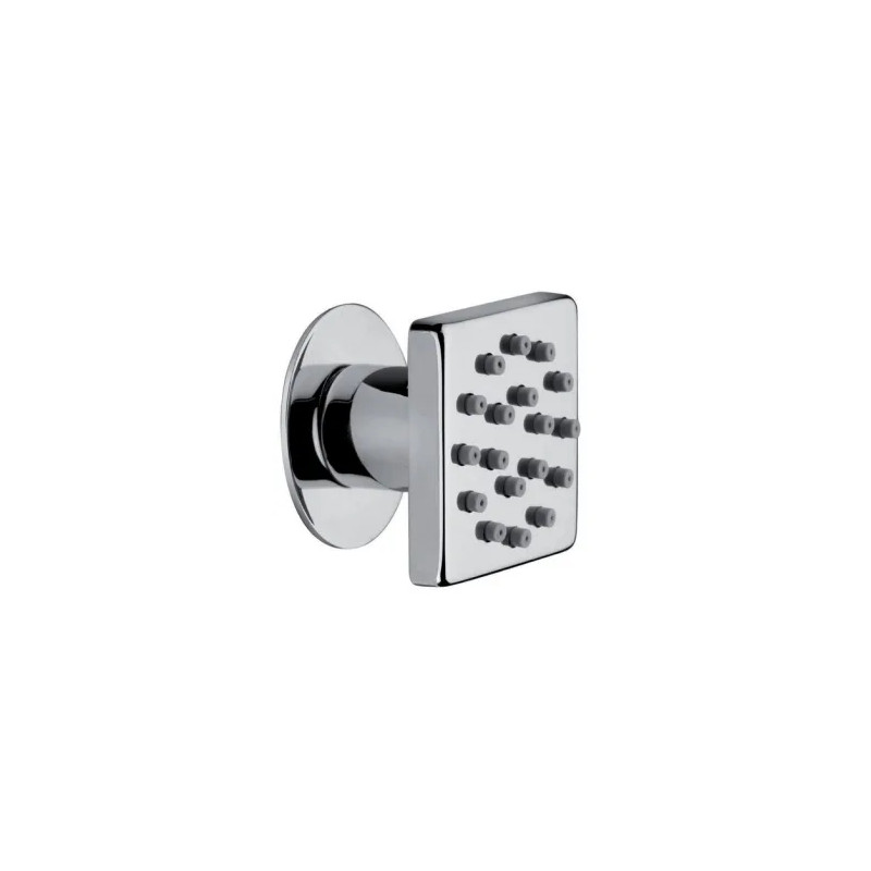 High-flow hydromassage swivel side shower, square.