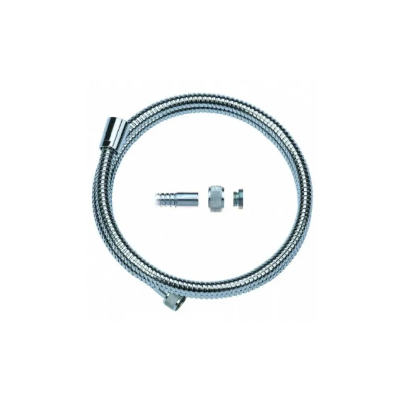 Removable 2-metre double-staple brass shower hose.